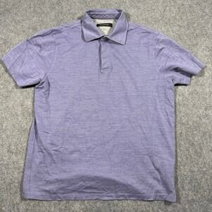 Ermenegildo Zegna Mens Purple Micro Pattern Short Sleeve Polo Shirt Small Preppy